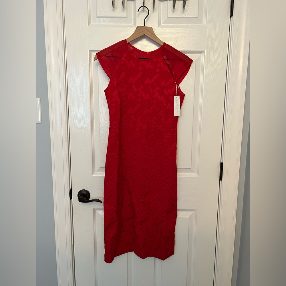 Never worn. Anne Fontaine Dress in “Flame” Red.